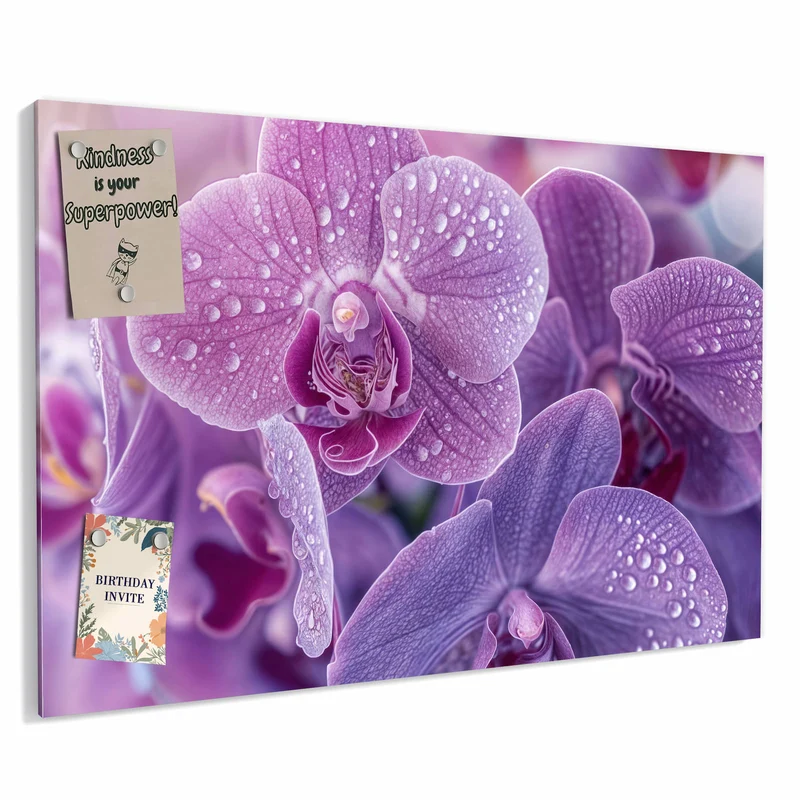 Metall Magnettafel - Orchideenblüten