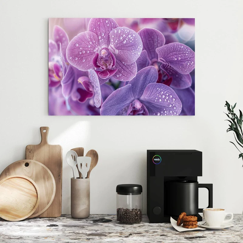 Metall Magnettafel - Orchideenblüten