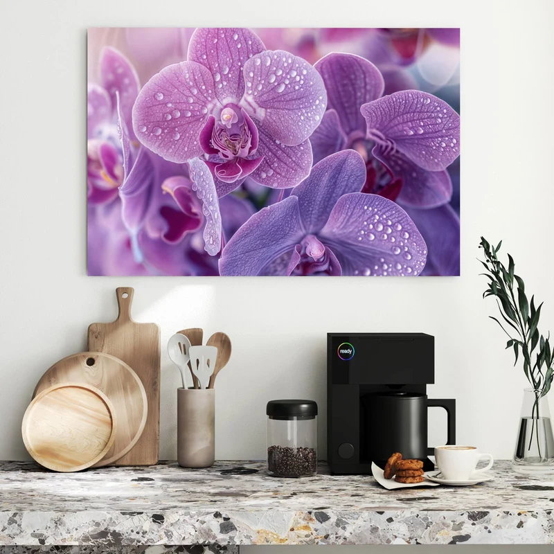 Metall Magnettafel - Orchideenblüten