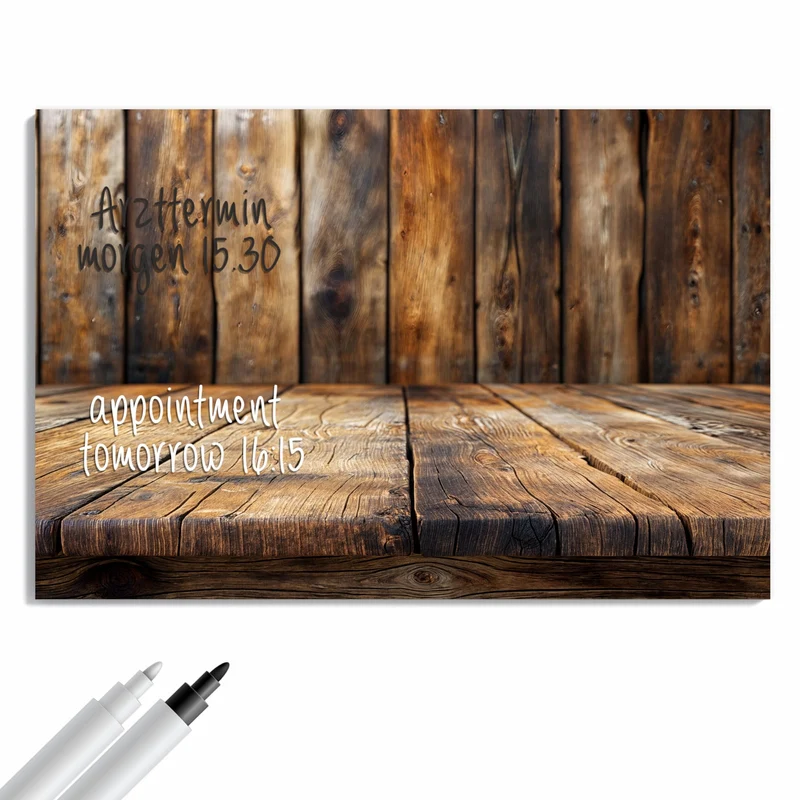 Metall Magnettafel - Holzbodenoptik