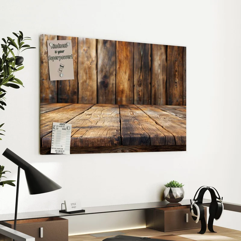 Metall Magnettafel - Holzbodenoptik