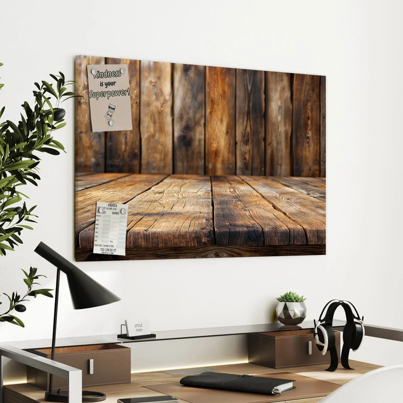 Metall Magnettafel - Holzbodenoptik