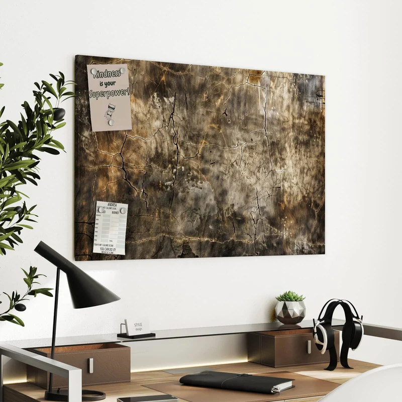 Metall Magnettafel - Rissige Erdtöne
