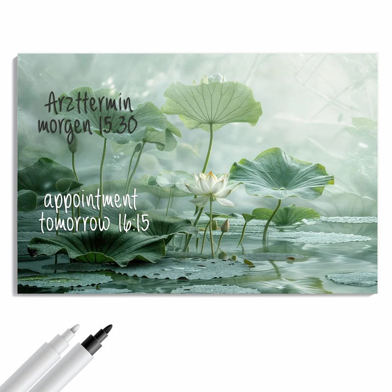 Metall Magnettafel - Lotusteich