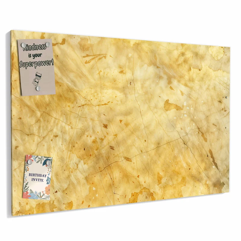 Metall Magnettafel - Honiggelber Marmor