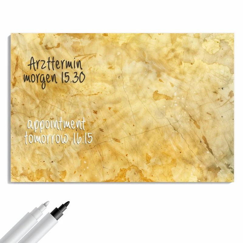 Metall Magnettafel - Honiggelber Marmor