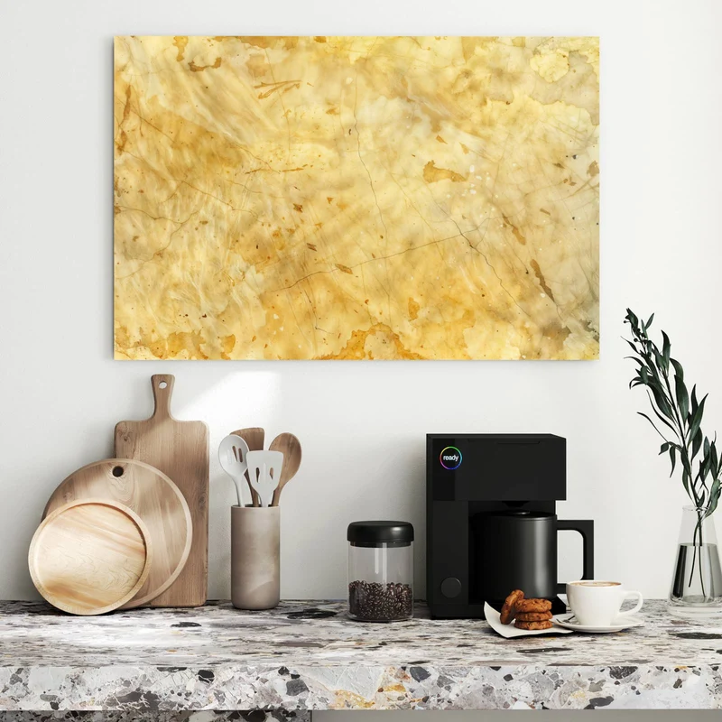 Metall Magnettafel - Honiggelber Marmor