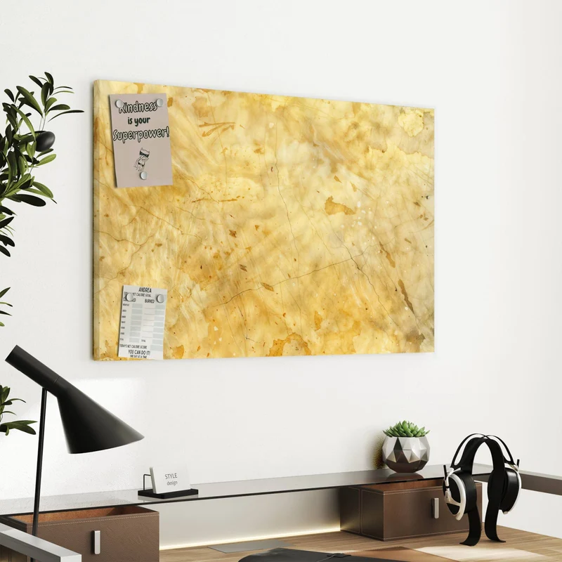 Metall Magnettafel - Honiggelber Marmor