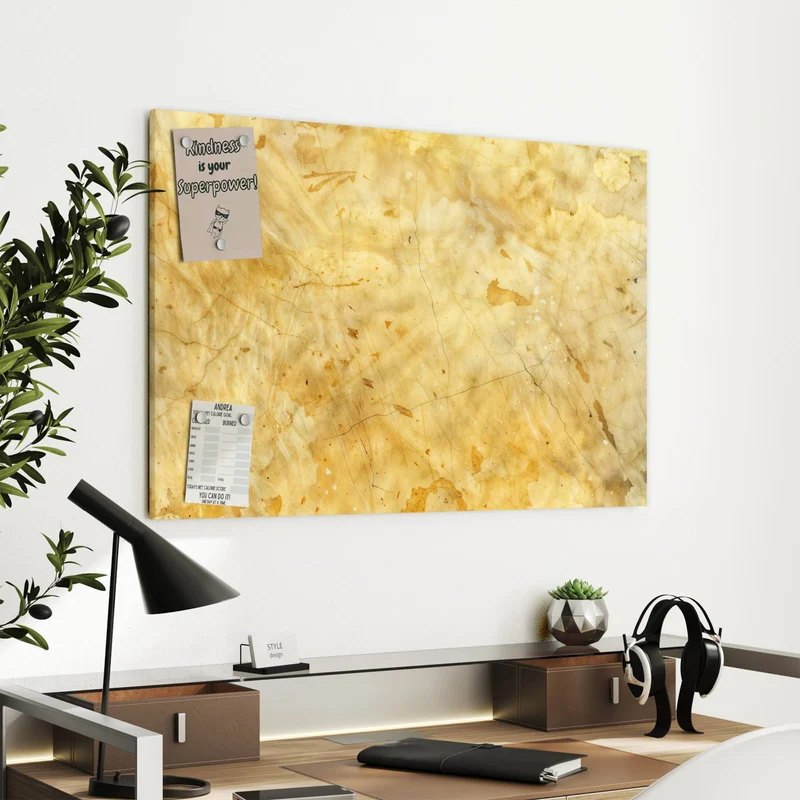 Metall Magnettafel - Honiggelber Marmor