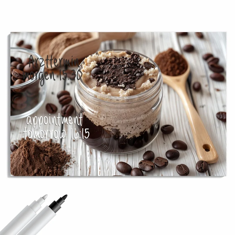 Metall Magnettafel - Kaffeedessert im Glas