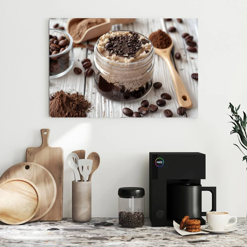 Metall Magnettafel - Kaffeedessert im Glas