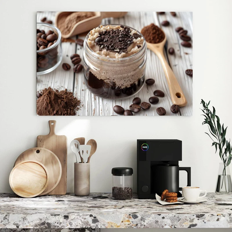 Metall Magnettafel - Kaffeedessert im Glas