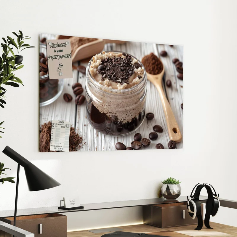 Metall Magnettafel - Kaffeedessert im Glas