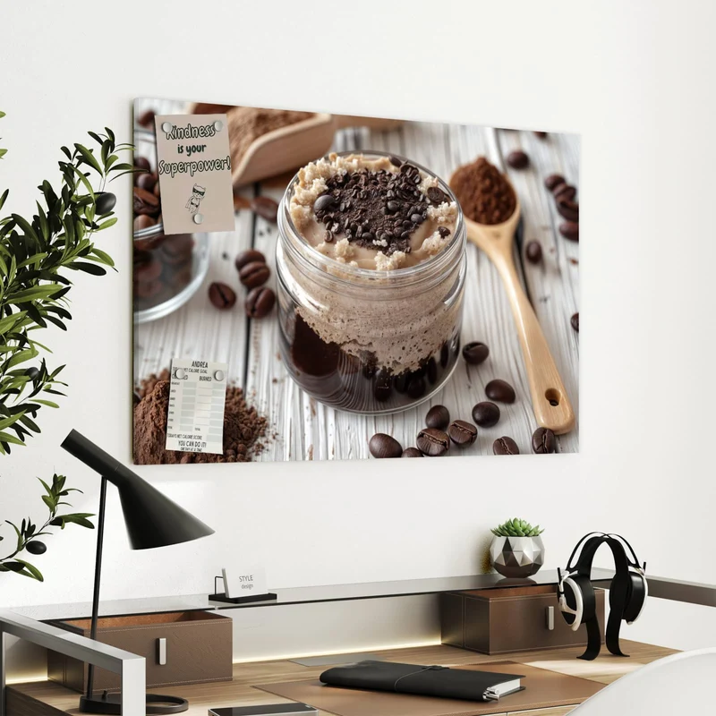 Metall Magnettafel - Kaffeedessert im Glas