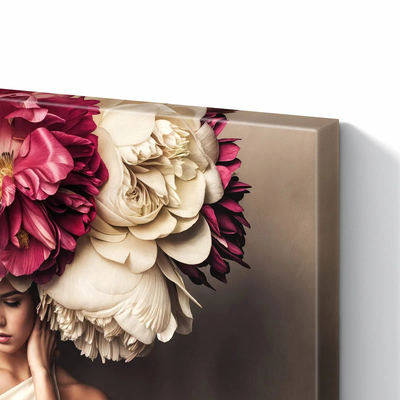 Metall Magnettafel - Frau mit Blumenhut