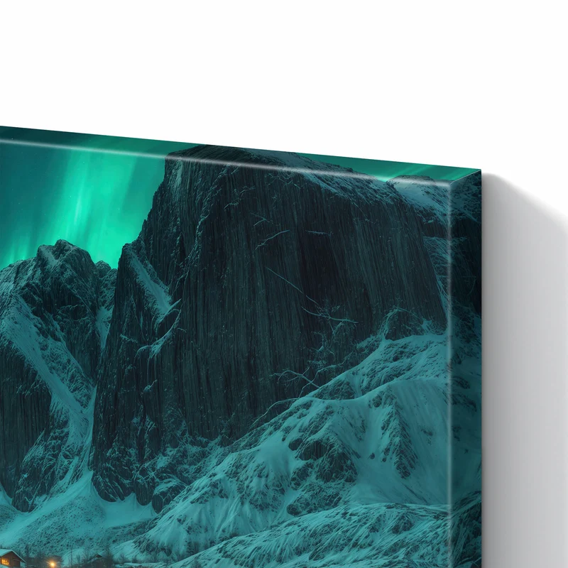 Metall Magnettafel - Nordlichter über Fjord