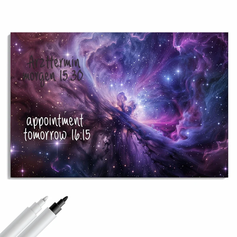 Metall Magnettafel - Violetter Sternennebel