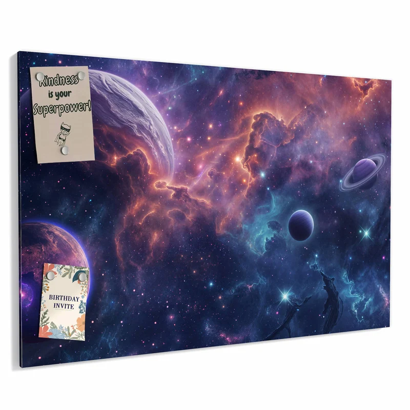 Metall Magnettafel - Planet mit Ring
