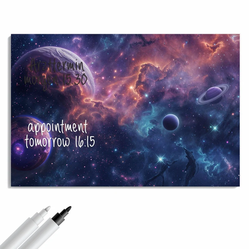 Metall Magnettafel - Planet mit Ring