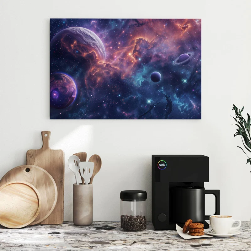 Metall Magnettafel - Planet mit Ring
