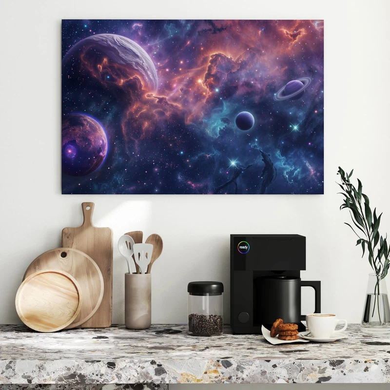 Metall Magnettafel - Planet mit Ring