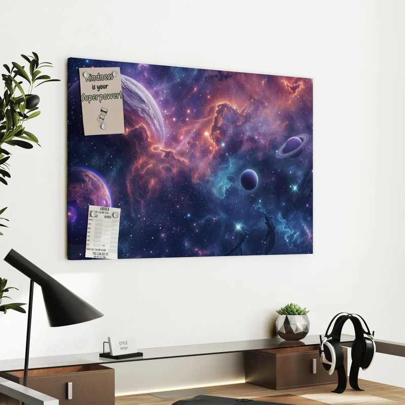 Metall Magnettafel - Planet mit Ring