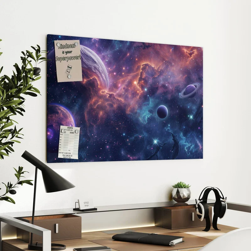 Metall Magnettafel - Planet mit Ring