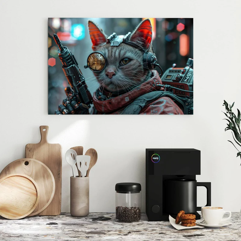 Metall Magnettafel - Katze mit Fliegerbrille