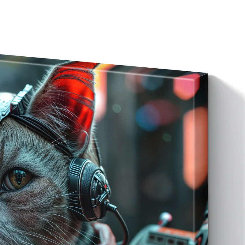 Metall Magnettafel - Katze mit Fliegerbrille