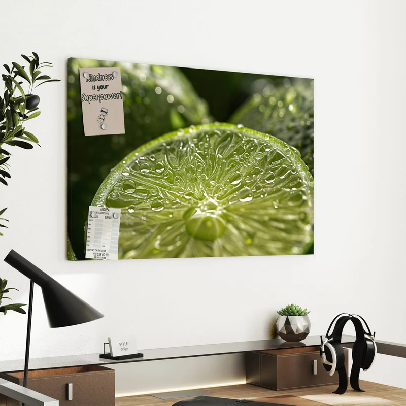 Metall Magnettafel - Nasse Limettenscheibe