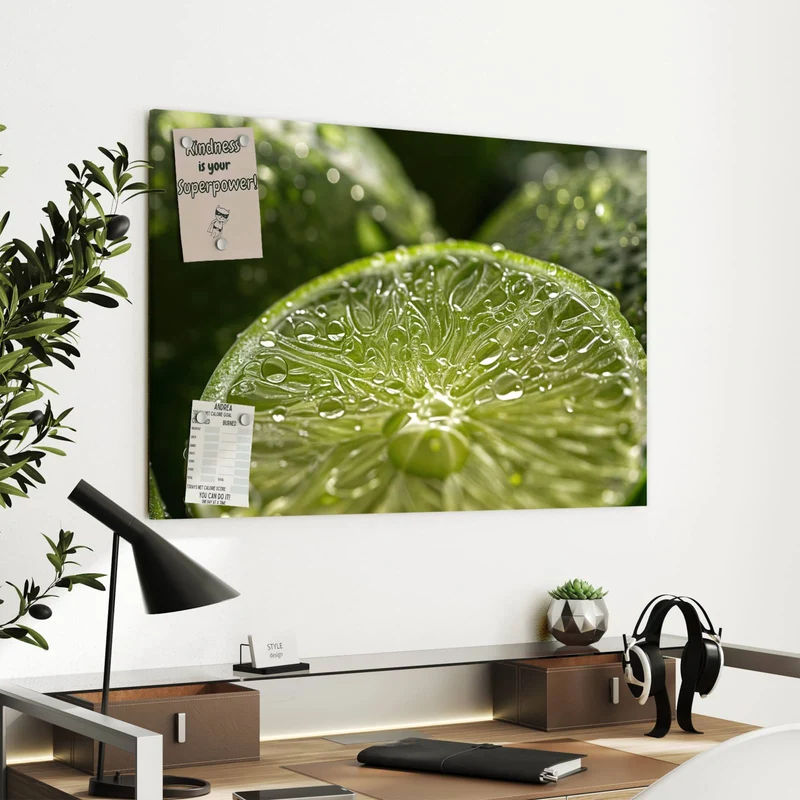 Metall Magnettafel - Nasse Limettenscheibe