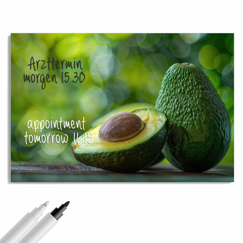 Metall Magnettafel - Halbierte Avocado