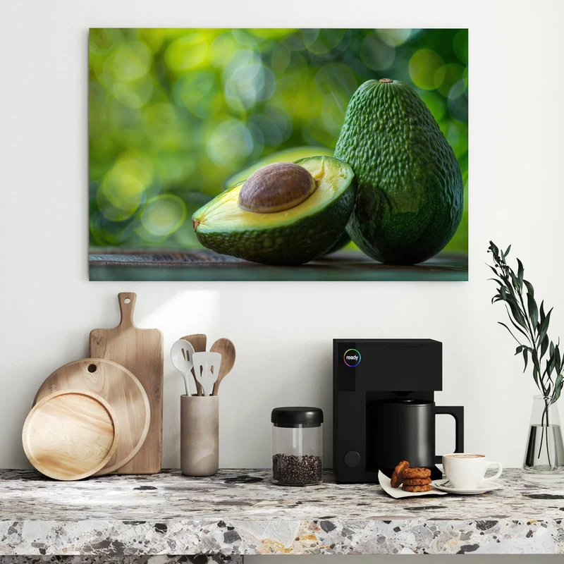 Metall Magnettafel - Halbierte Avocado