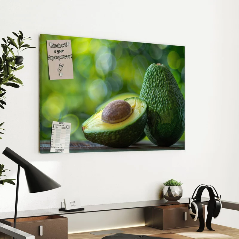 Metall Magnettafel - Halbierte Avocado