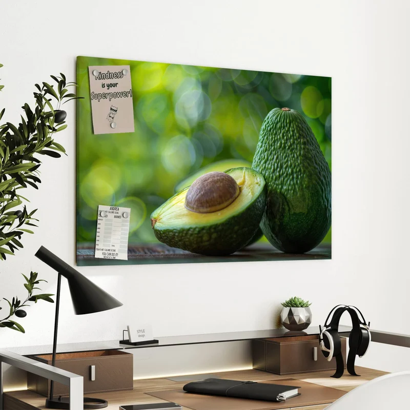 Metall Magnettafel - Halbierte Avocado