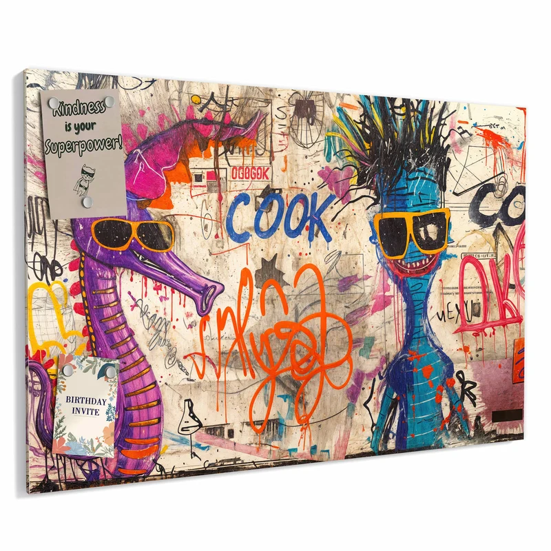Metall Magnettafel - Graffiti-Figuren