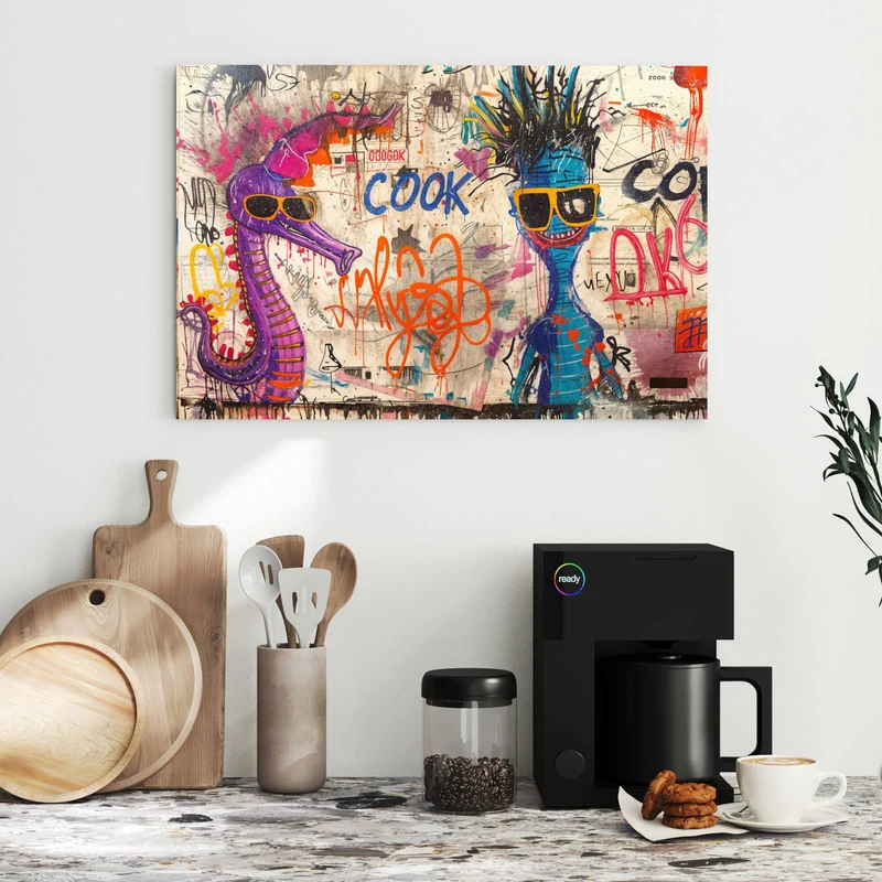 Metall Magnettafel - Graffiti-Figuren