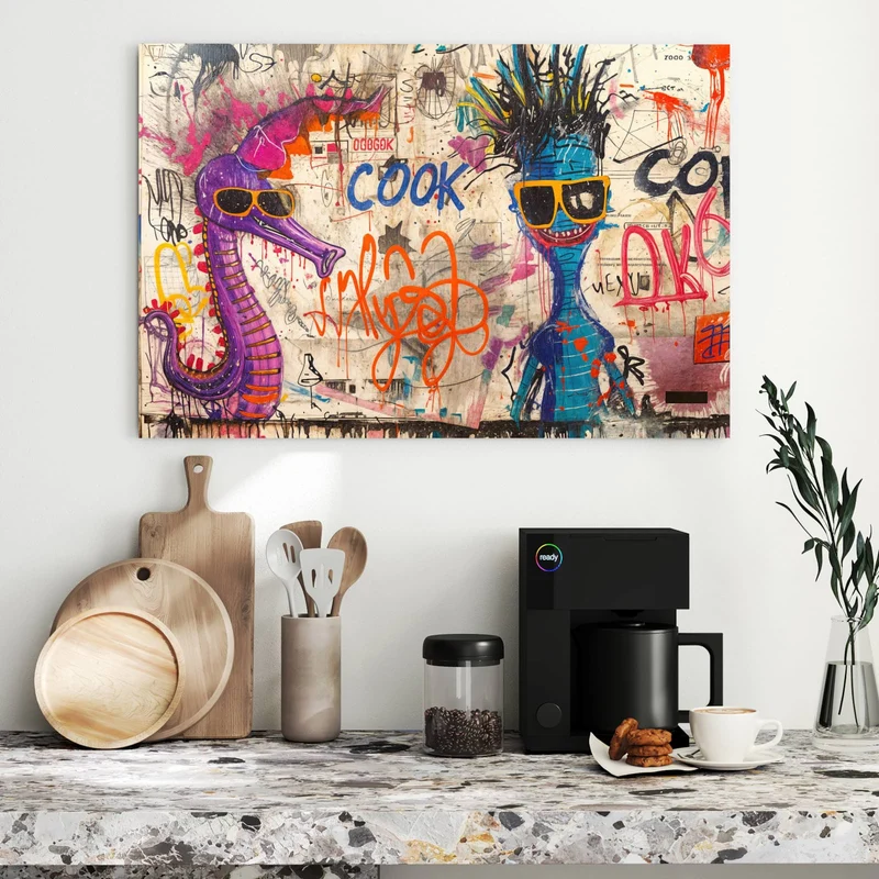 Metall Magnettafel - Graffiti-Figuren