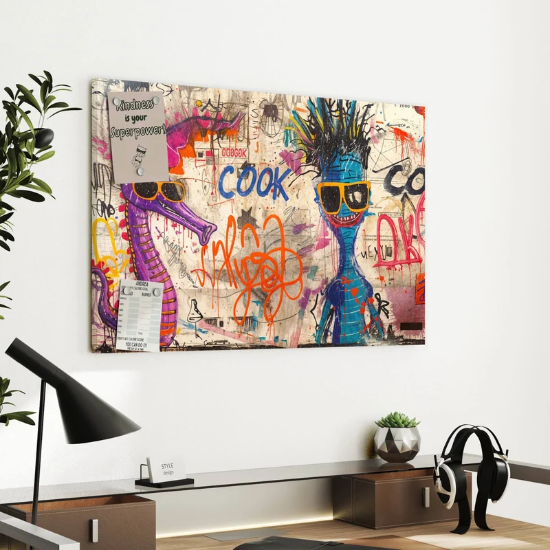Metall Magnettafel - Graffiti-Figuren