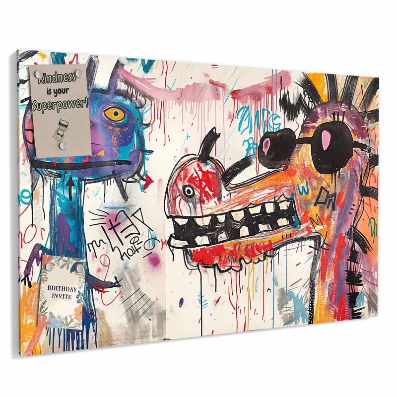 Metall Magnettafel - Graffiti-Monster