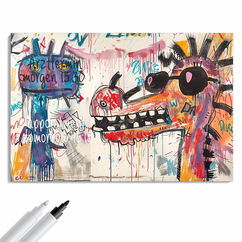 Metall Magnettafel - Graffiti-Monster