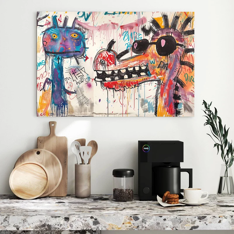 Metall Magnettafel - Graffiti-Monster
