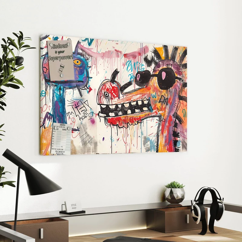 Metall Magnettafel - Graffiti-Monster