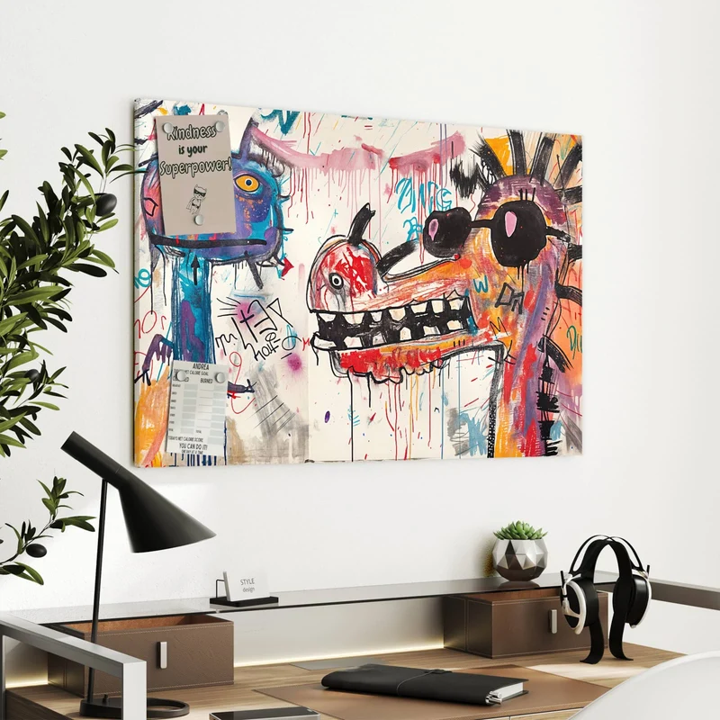 Metall Magnettafel - Graffiti-Monster