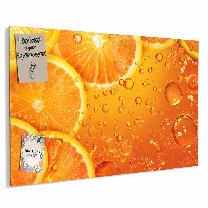 Metall Magnettafel - Sprudelnde Orangen