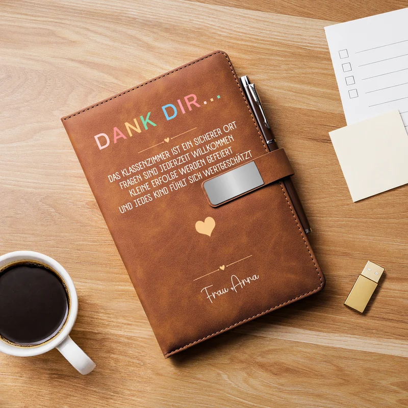 Danke Lehrer Sprüche Schön - Personalisiertes Geschenk | Notizbuch Mit Stift