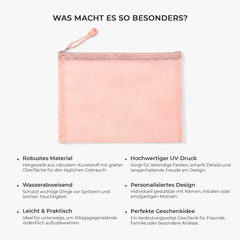Oma Mama Mit Kindernamen - Personalisiertes Geschenk | Dokumententasche Mit Reißverschluss Kokosnuss