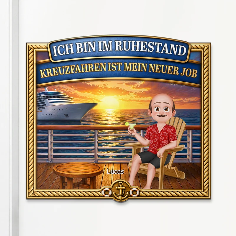 Ich Bin Im Ruhestand Kreuzfahren Ist Mein Neuer Job - Personalisiertes Geschenk | Acryl Magnet