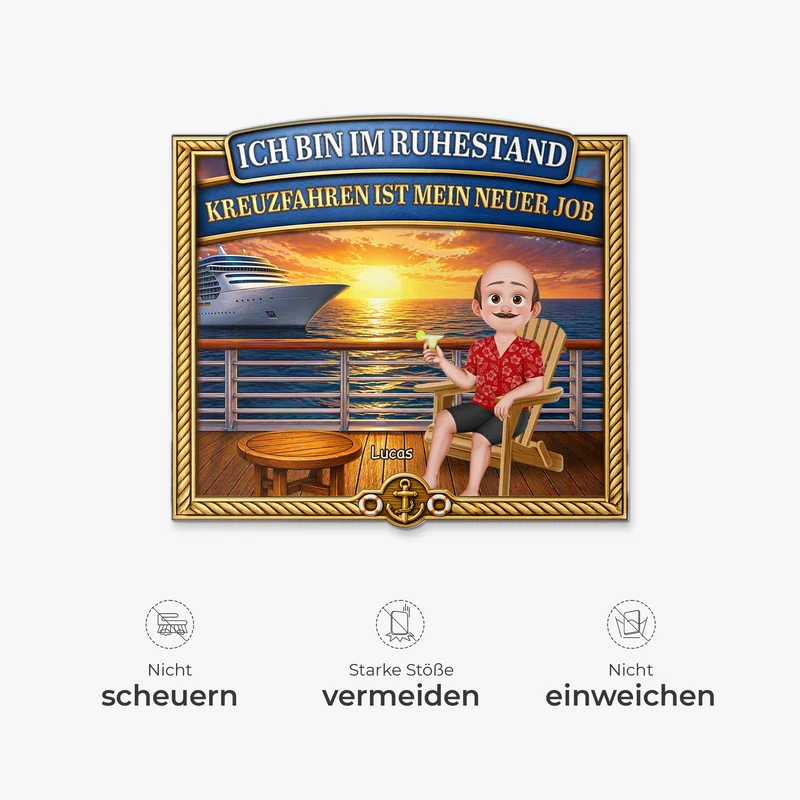 Ich Bin Im Ruhestand Kreuzfahren Ist Mein Neuer Job - Personalisiertes Geschenk | Acryl Magnet