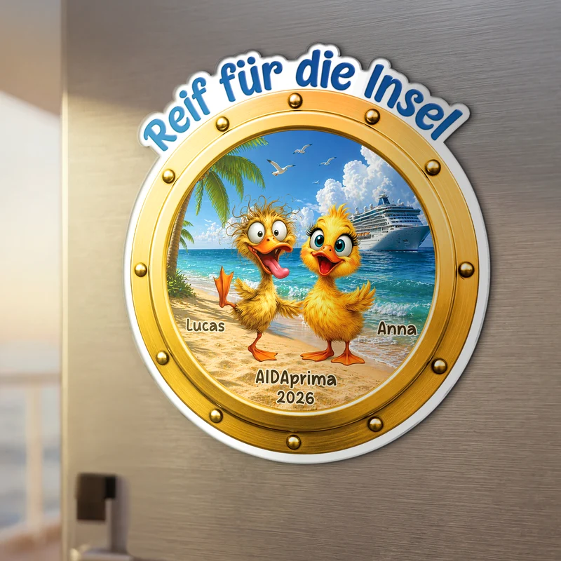 Meerweh - Personalisierte Geschenke Paar | Acryl Magnet Bullauge